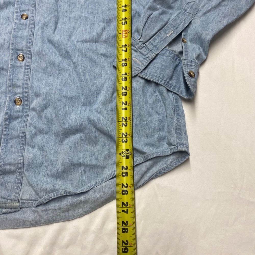 Vintage Dale Earnhardt NASCAR Denim Shirt Competitors View Light Wash Small USA - Picture 8 of 10